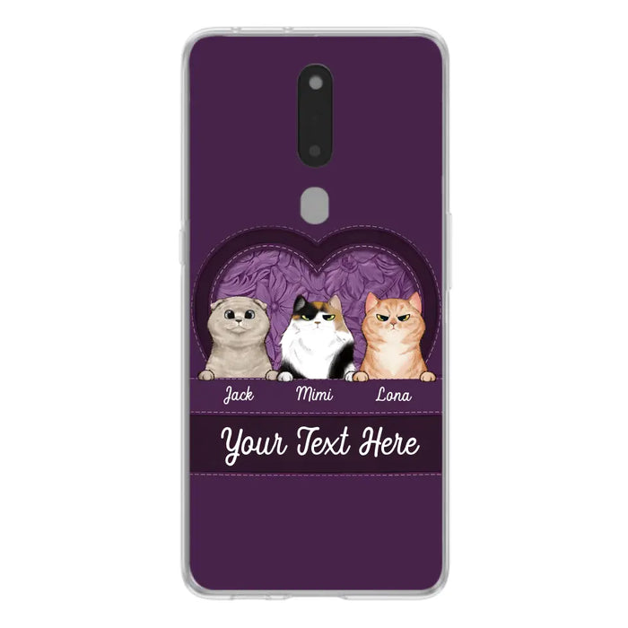 Custom Personalized Cat Phone Case For Oppo/Xiaomi/Huawei - Gift Idea For Cat Lovers- Up to 3 Cats - Cat In Heart