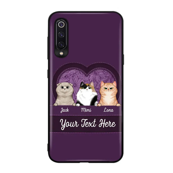 Custom Personalized Cat Phone Case For Oppo/Xiaomi/Huawei - Gift Idea For Cat Lovers- Up to 3 Cats - Cat In Heart