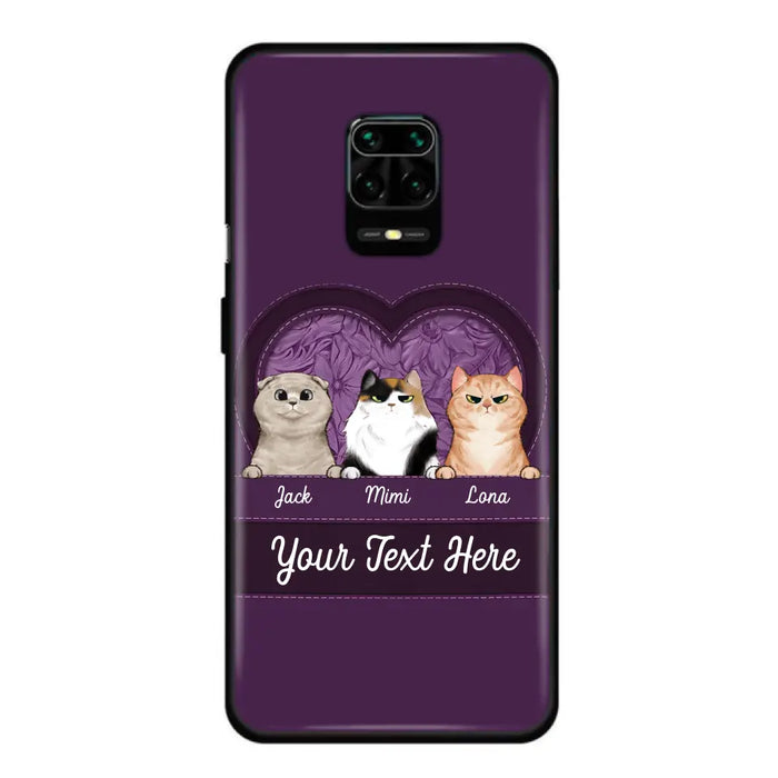 Custom Personalized Cat Phone Case For Oppo/Xiaomi/Huawei - Gift Idea For Cat Lovers- Up to 3 Cats - Cat In Heart