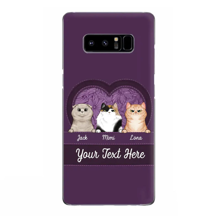 Custom Personalized Cat Phone Case For iPhone And Samsung - Gift Idea For Cat Lover - Up to 3  Cats  - Cat In Heart