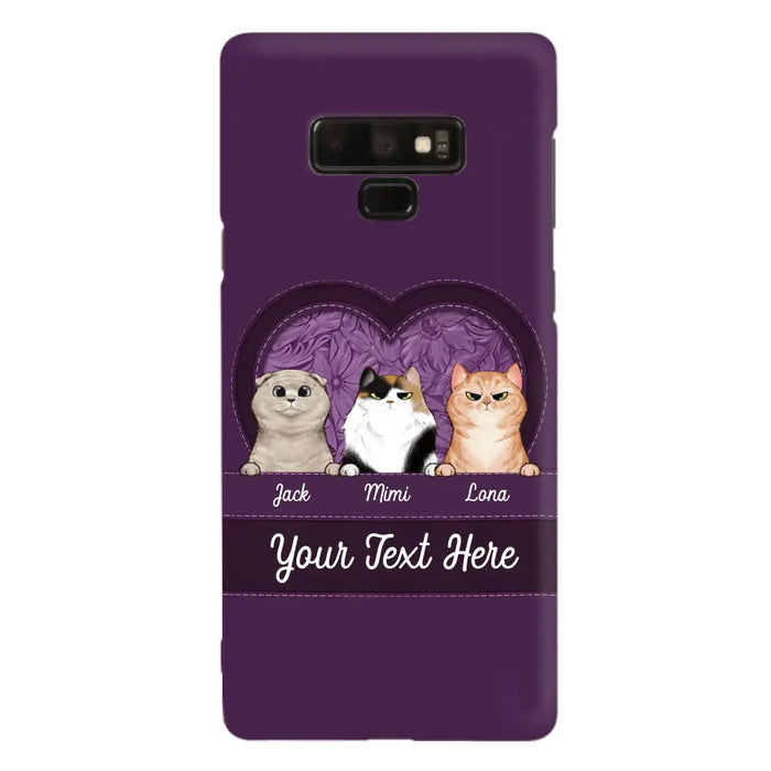 Custom Personalized Cat Phone Case For iPhone And Samsung - Gift Idea For Cat Lover - Up to 3  Cats  - Cat In Heart