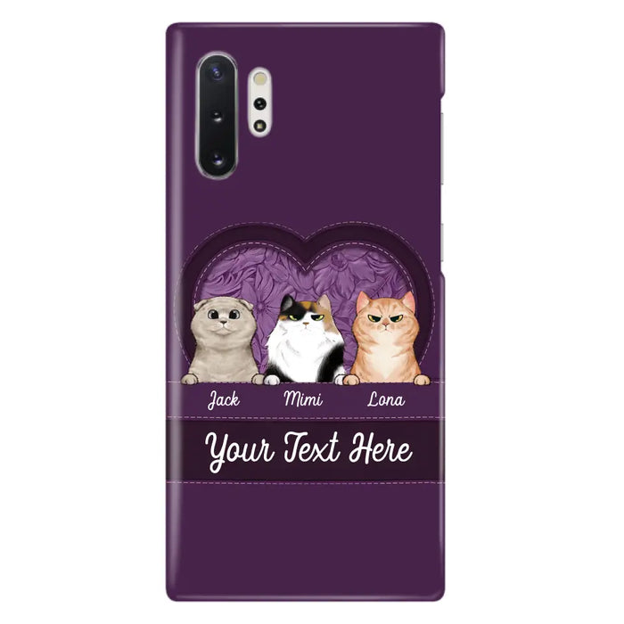 Custom Personalized Cat Phone Case For iPhone And Samsung - Gift Idea For Cat Lover - Up to 3  Cats  - Cat In Heart