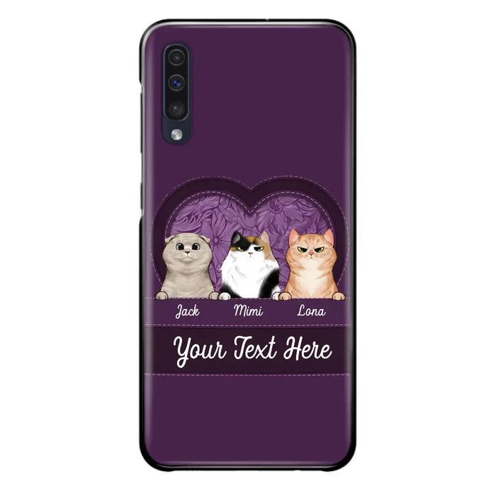 Custom Personalized Cat Phone Case For iPhone And Samsung - Gift Idea For Cat Lover - Up to 3  Cats  - Cat In Heart