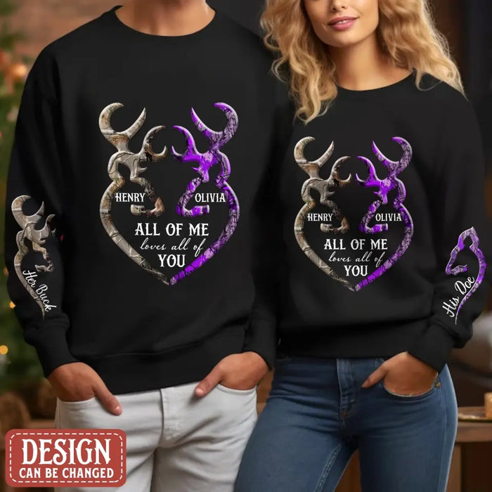 Custom Personalized Couple AOP Sweater - Valentine's Day Gift Idea for Couple - All Of Me Loves All Of You