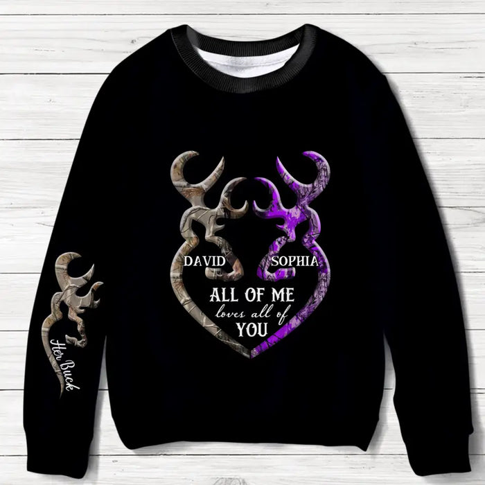 Custom Personalized Couple AOP Sweater - Valentine's Day Gift Idea for Couple - All Of Me Loves All Of You