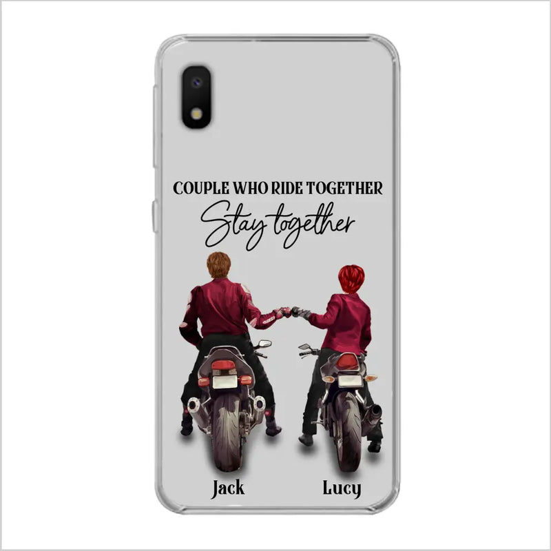 Personalized Riding Couple Phone Case - Gift Idea For Couple/Valentines Day/Her/Him - Couple Who Ride Together Stay Together - Case For Iphone/Samsung