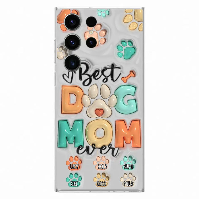 Personalized Dog Mom/Dad Phone Case - Gift Idea For Dog Owners/Lovers - Upto 6 Paws - Best Dog Mom Ever - Case For iPhone/Samsung