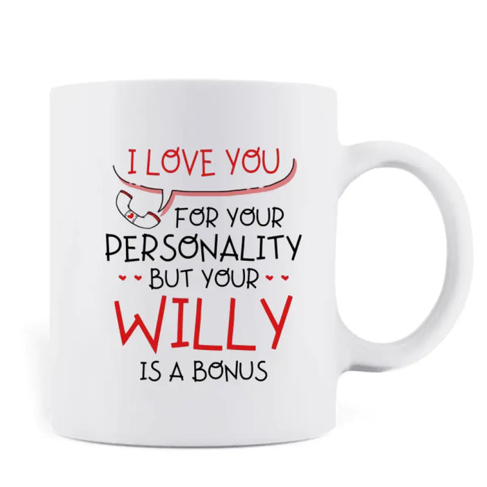 Personalized Funny Couple Coffee Mug - Gift Idea For Couple/Him/Her/Valentine's Day - I Love You For Your Personality