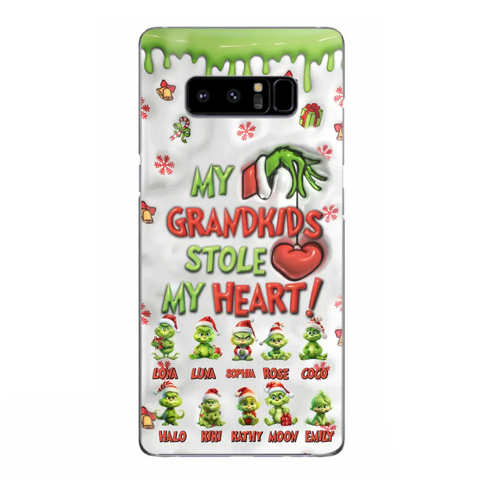 Custom Personalized Christmas Mama Grandkid Phone Case - Gift Idea For Grandkids - Upto 10 Kids - My Grandkids Stole My Heart - Case For iPhone/Samsung