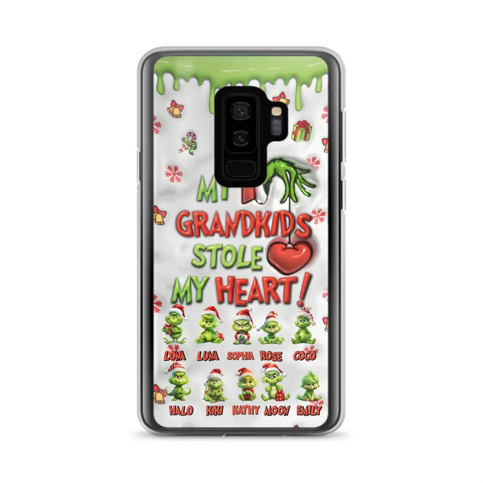 Custom Personalized Christmas Mama Grandkid Phone Case - Gift Idea For Grandkids - Upto 10 Kids - My Grandkids Stole My Heart - Case For iPhone/Samsung