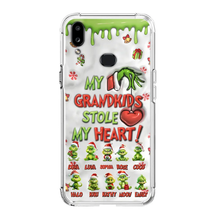 Custom Personalized Christmas Mama Grandkid Phone Case - Gift Idea For Grandkids - Upto 10 Kids - My Grandkids Stole My Heart - Case For iPhone/Samsung