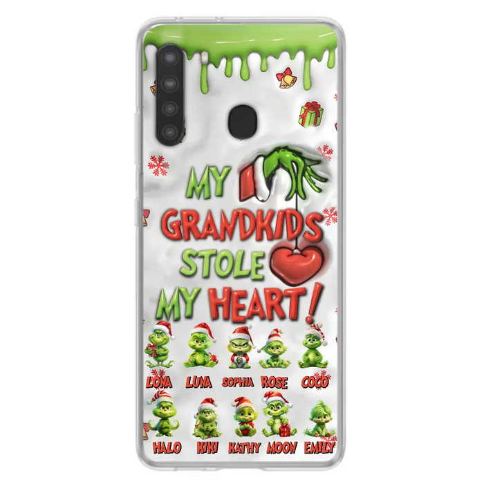 Custom Personalized Christmas Mama Grandkid Phone Case - Gift Idea For Grandkids - Upto 10 Kids - My Grandkids Stole My Heart - Case For iPhone/Samsung