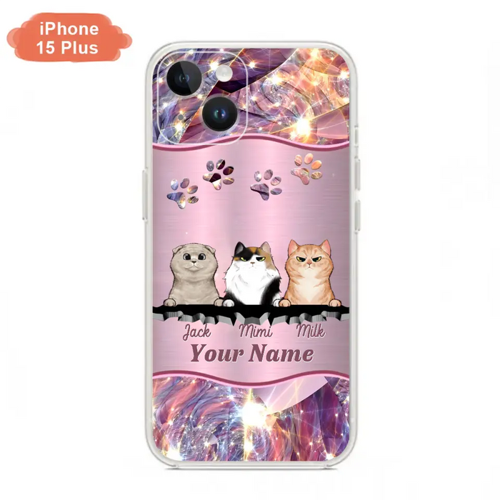 Custom Personalized Cats Phone Case - Gift Idea For Cat Lover - Up to 3  Cats - Cases For iPhone/Samsung