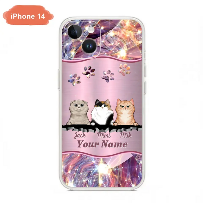 Custom Personalized Cats Phone Case - Gift Idea For Cat Lover - Up to 3  Cats - Cases For iPhone/Samsung