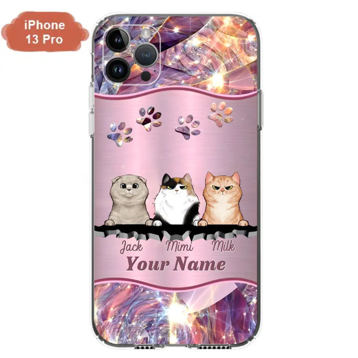 Custom Personalized Cats Phone Case - Gift Idea For Cat Lover - Up to 3  Cats - Cases For iPhone/Samsung