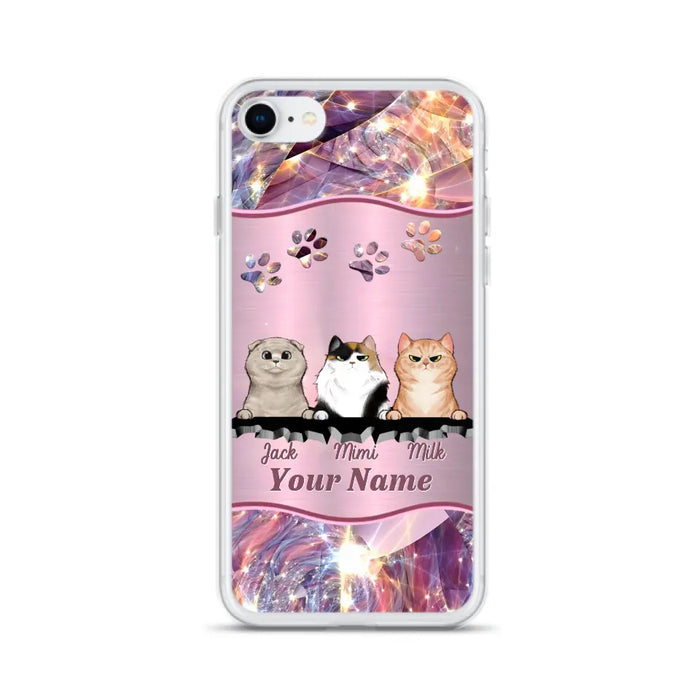 Custom Personalized Cats Phone Case - Gift Idea For Cat Lover - Up to 3  Cats - Cases For iPhone/Samsung