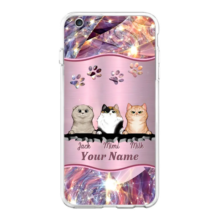 Custom Personalized Cats Phone Case - Gift Idea For Cat Lover - Up to 3  Cats - Cases For iPhone/Samsung