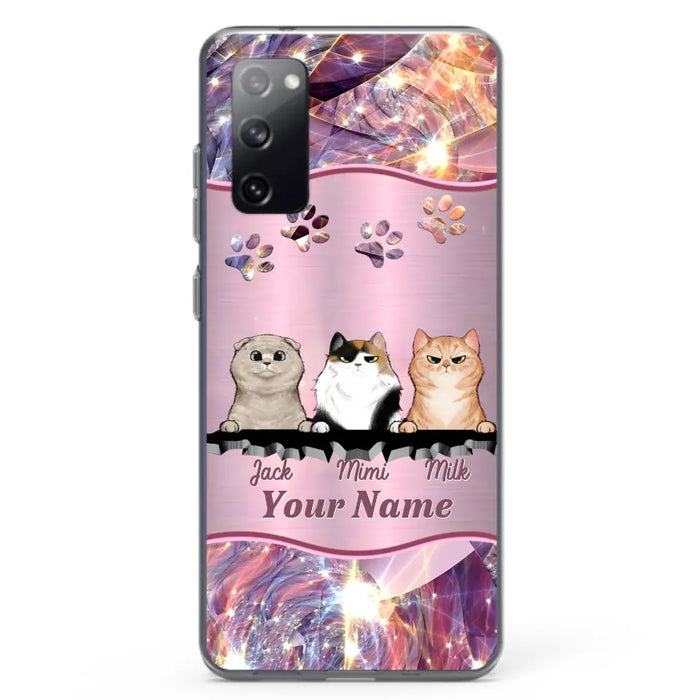 Custom Personalized Cats Phone Case - Gift Idea For Cat Lover - Up to 3  Cats - Cases For iPhone/Samsung