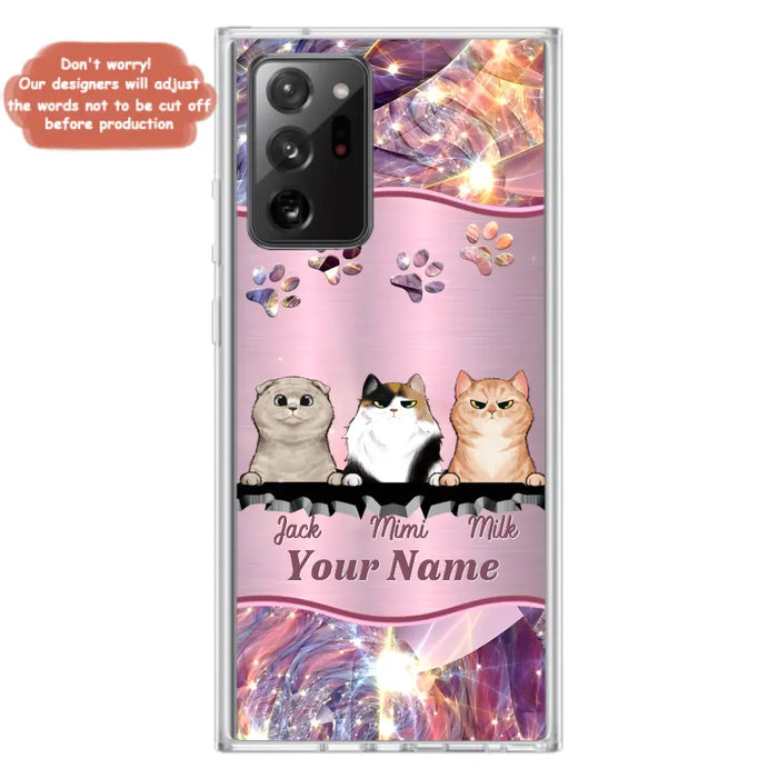 Custom Personalized Cats Phone Case - Gift Idea For Cat Lover - Up to 3  Cats - Cases For iPhone/Samsung