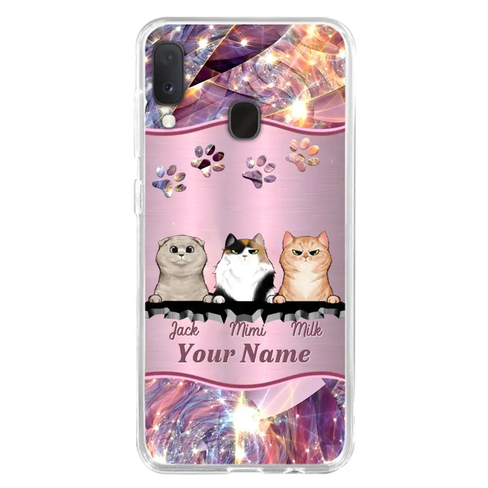 Custom Personalized Cats Phone Case - Gift Idea For Cat Lover - Up to 3  Cats - Cases For iPhone/Samsung