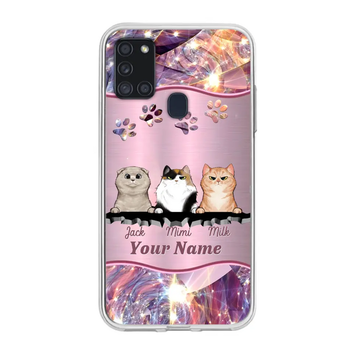 Custom Personalized Cats Phone Case - Gift Idea For Cat Lover - Up to 3  Cats - Cases For iPhone/Samsung