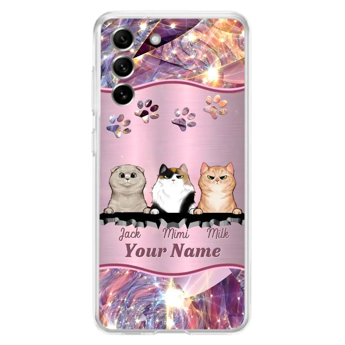 Custom Personalized Cats Phone Case - Gift Idea For Cat Lover - Up to 3  Cats - Cases For iPhone/Samsung