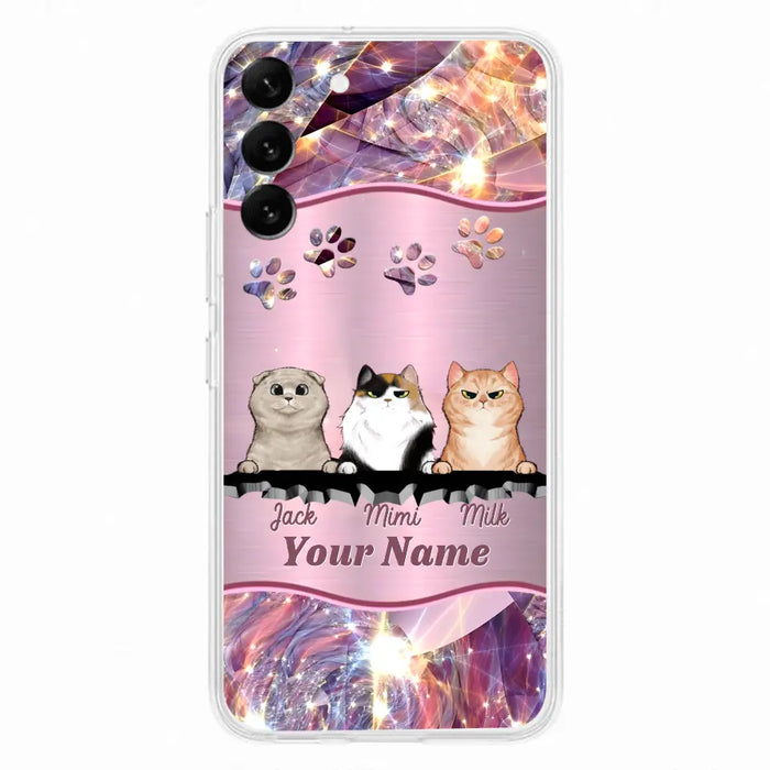 Custom Personalized Cats Phone Case - Gift Idea For Cat Lover - Up to 3  Cats - Cases For iPhone/Samsung