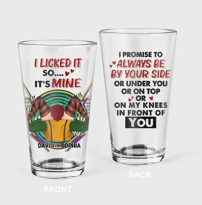 Custom Personalized Couple Pint Glass - Gift Idea For Couple/Him/Her/Valentine's Day - I Promise To Always Be By Your Side