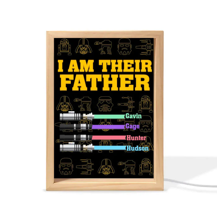 Custom Personalized Father Frame Light Box - Father's Day Gift Idea - I Am Their Father