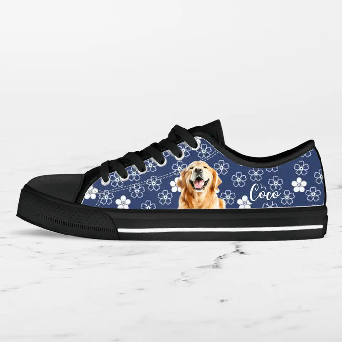 Custom Personalized Dog Photo Canvas Sneakers - Gift Idea for Dog Lovers