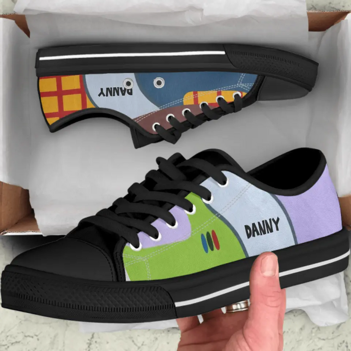 Custom Personalized Canvas Sneakers For Men & Women - Gift Idea For Cartoon Lovers - Custom Name