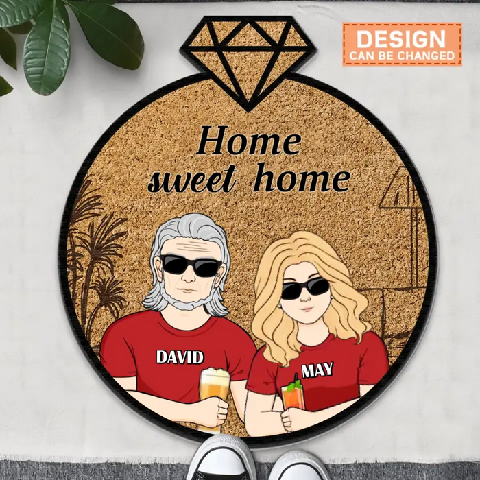 Custom Personalized Couple Doormat - Valentine's Day/Anniversary Gift Idea for Couple/ Him/ Her - Home Sweet Home