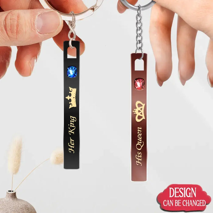 Custom Personalized Couple Acrylic Keychain - Gift Idea For Couple/ Him/ Her - Her King His Queen