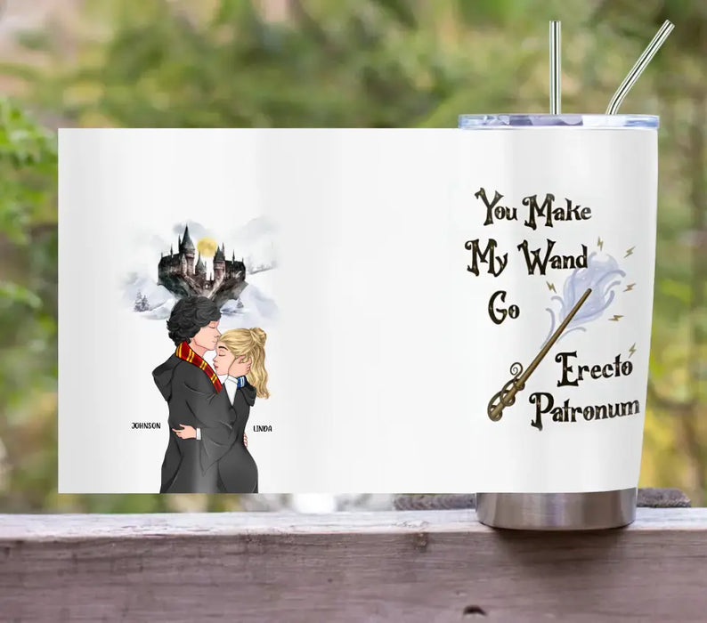 Custom Personalized Couple Tumbler - Gift Idea For Couple - You Make My Wand Go Erecto
Patronum