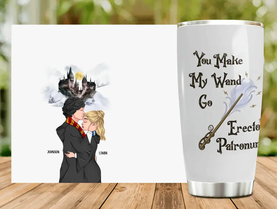 Custom Personalized Couple Tumbler - Gift Idea For Couple - You Make My Wand Go Erecto
Patronum