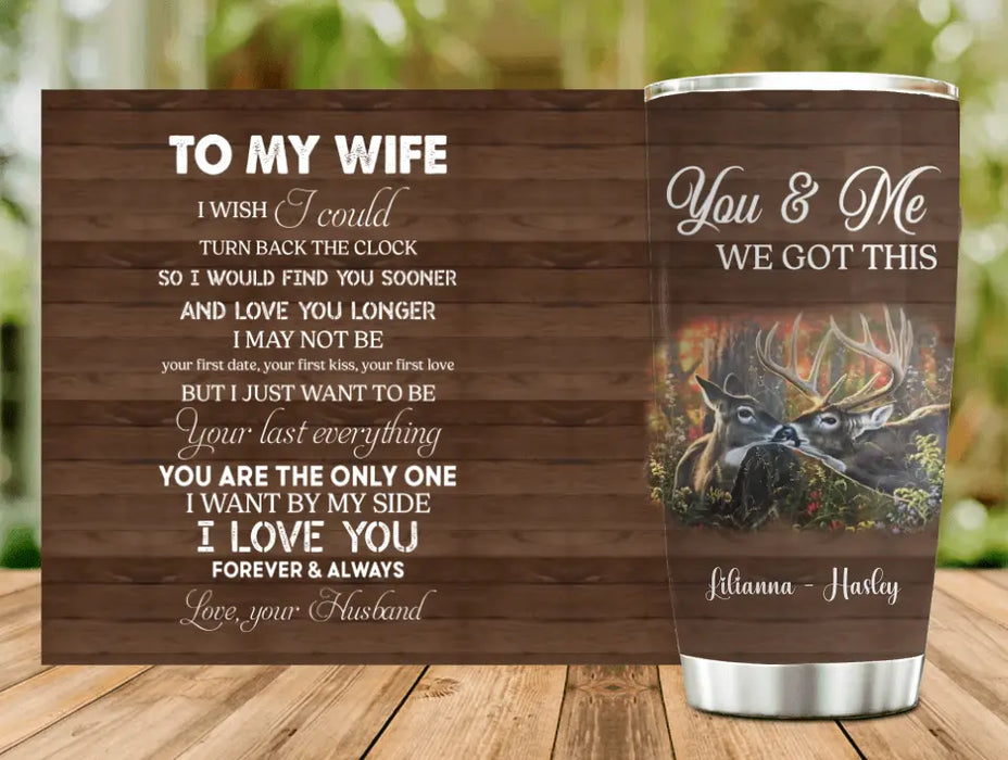 Custom Personalized Couple Tumbler - Gift Idea For Couple/Him/Her/Valentine's Day - To My Wife I Wish I Could Turn Back The Clock