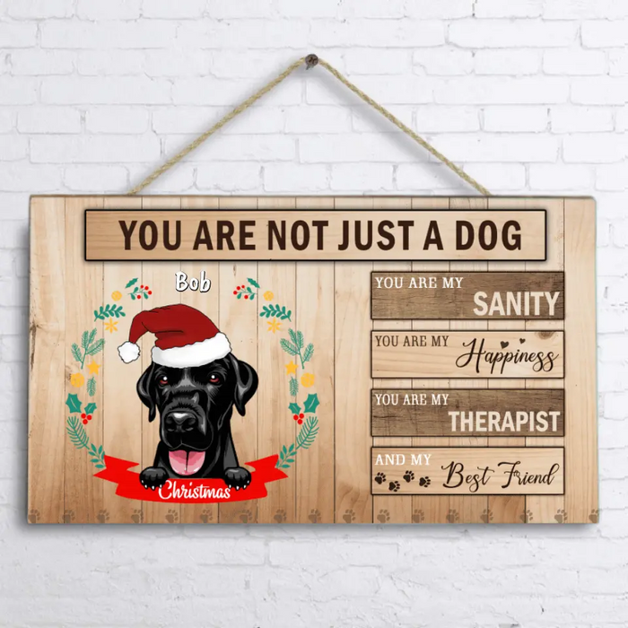 Custom Personalized Front Pet Door Sign - Best Idea For Christmas, Dog Lovers and Cat Lovers - You Are Not Just A Dog