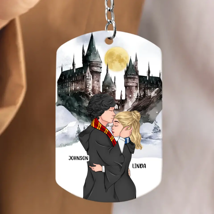 Custom Personalized Couple Aluminum Keychain - Gift Idea For Couple - You Make My Wand Go Erecto Patronum