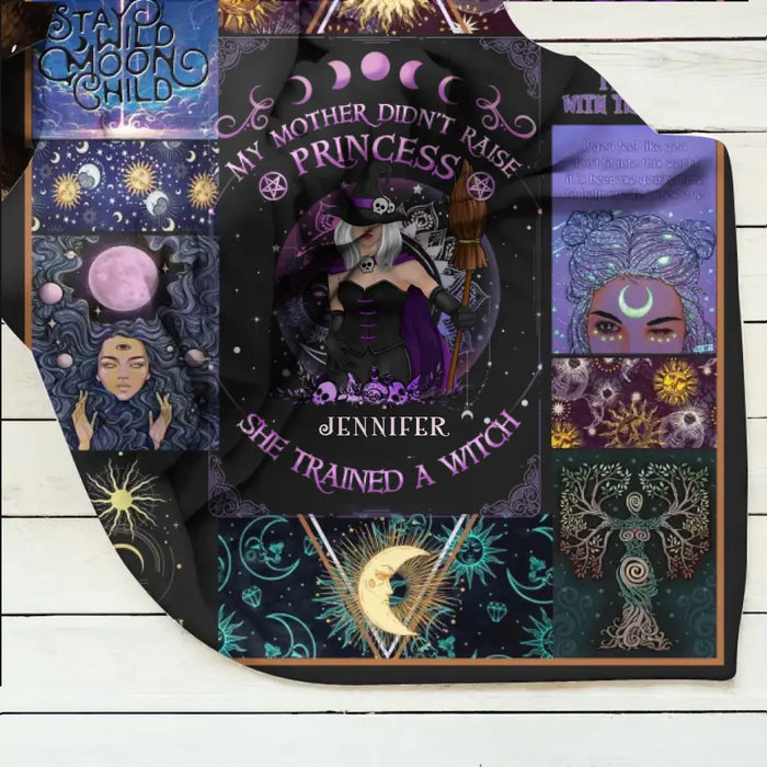 Custom Personalized Witch Quilt/Fleece Blanket/Pillow Cover - Halloween Gift Idea For Witch Lovers - To My Daughter