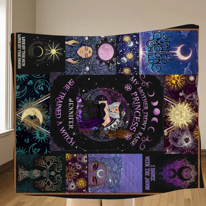 Custom Personalized Witch Quilt/Fleece Blanket/Pillow Cover - Halloween Gift Idea For Witch Lovers - To My Daughter