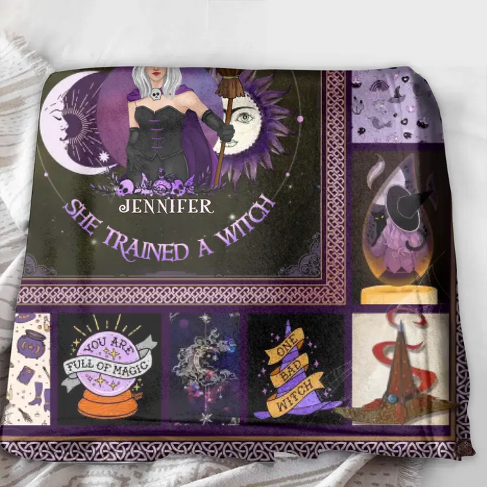 Custom Personalized Witch Quilt/Fleece Blanket/Pillow Cover - Halloween Gift Idea For Witch Lovers - Remember Whose Daughter You Are