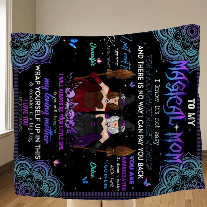 Custom Personalized Witch Quilt/Fleece Blanket/Pillow Cover - Halloween Gift Idea For Witch Lovers - To Magical Mom