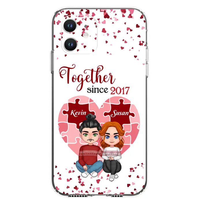 Custom Personalized Couple Phone Case - Gift Idea For Couple/Valentines Day - Together Since 2017 - Case For iPhone/Samsung