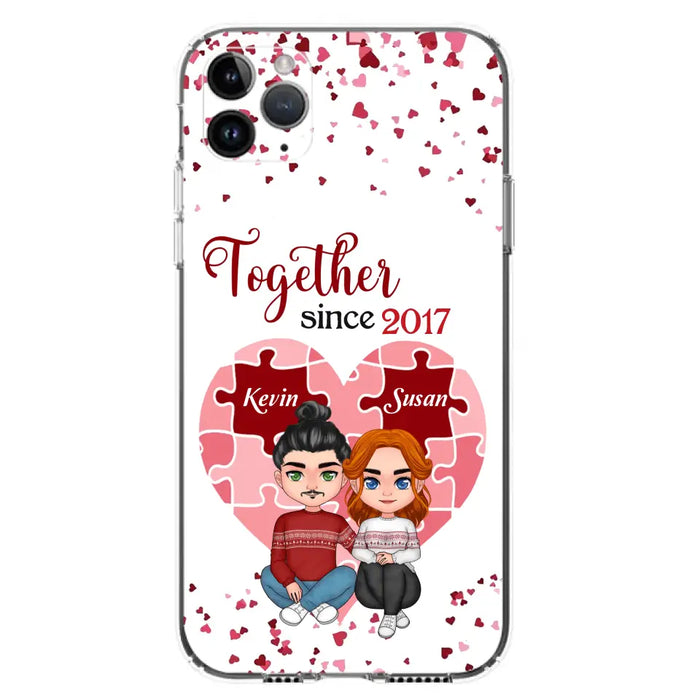 Custom Personalized Couple Phone Case - Gift Idea For Couple/Valentines Day - Together Since 2017 - Case For iPhone/Samsung