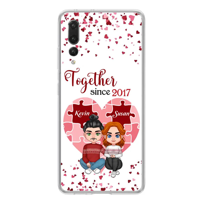 Custom Personalized Couple Phone Case - Gift Idea For Couple/Valentines Day - Together Since 2017 - Case For Oppo/Xiaomi/Huawei