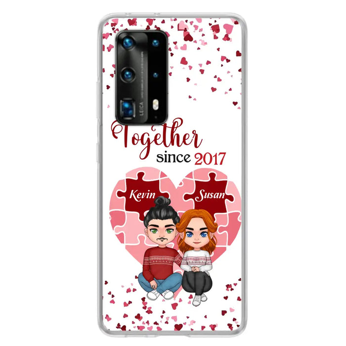 Custom Personalized Couple Phone Case - Gift Idea For Couple/Valentines Day - Together Since 2017 - Case For Oppo/Xiaomi/Huawei