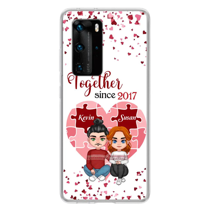 Custom Personalized Couple Phone Case - Gift Idea For Couple/Valentines Day - Together Since 2017 - Case For Oppo/Xiaomi/Huawei