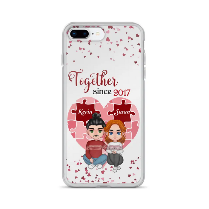 Custom Personalized Couple Phone Case - Gift Idea For Couple/Valentines Day - Together Since 2017 - Case For iPhone/Samsung