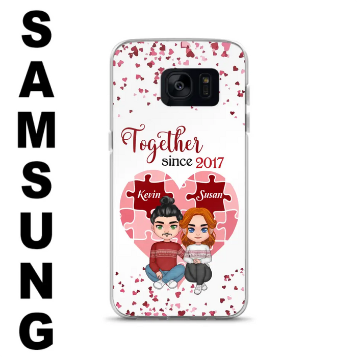 Custom Personalized Couple Phone Case - Gift Idea For Couple/Valentines Day - Together Since 2017 - Case For iPhone/Samsung