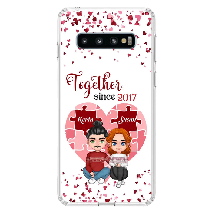 Custom Personalized Couple Phone Case - Gift Idea For Couple/Valentines Day - Together Since 2017 - Case For iPhone/Samsung